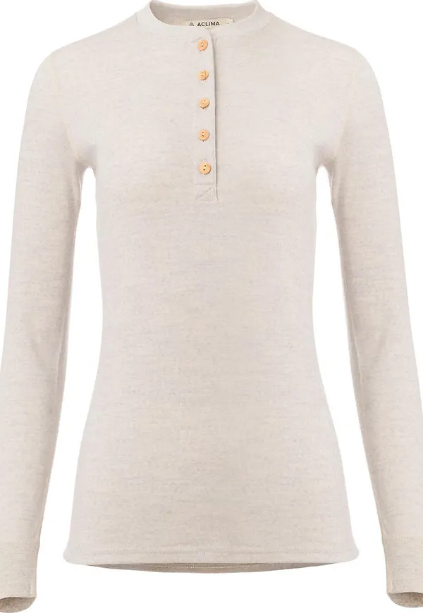 Aclima Women's WarmWool Granddad Shirt Beige Melange