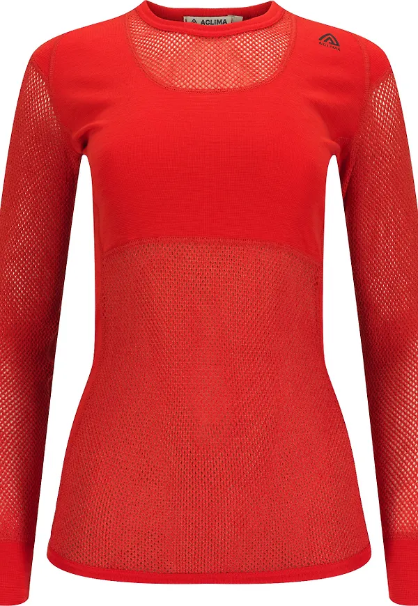 Aclima Women's WoolNet Crew Neck Poinciana
