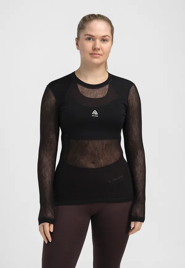 Aclima Women's WoolNet Light Crewneck Jet Black