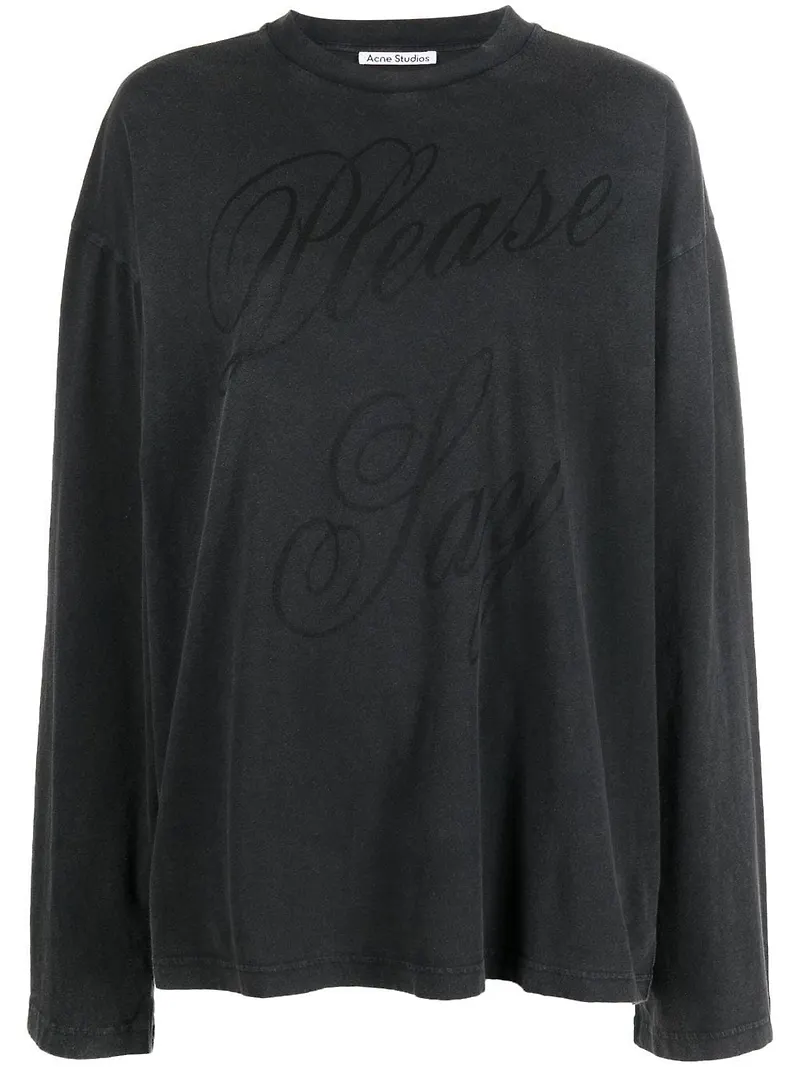 Acne Studios 'Please Say Yes' T-shirt - Svart