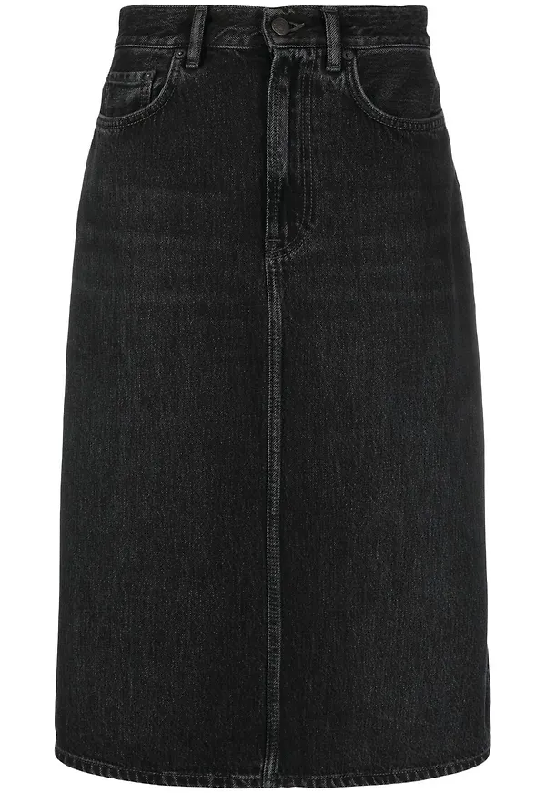 Acne Studios A-linjekjol i denim - Svart