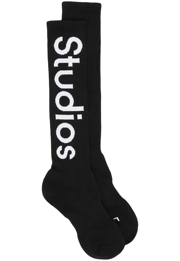 Acne Studios ankelstrumpor med logotyp - Svart