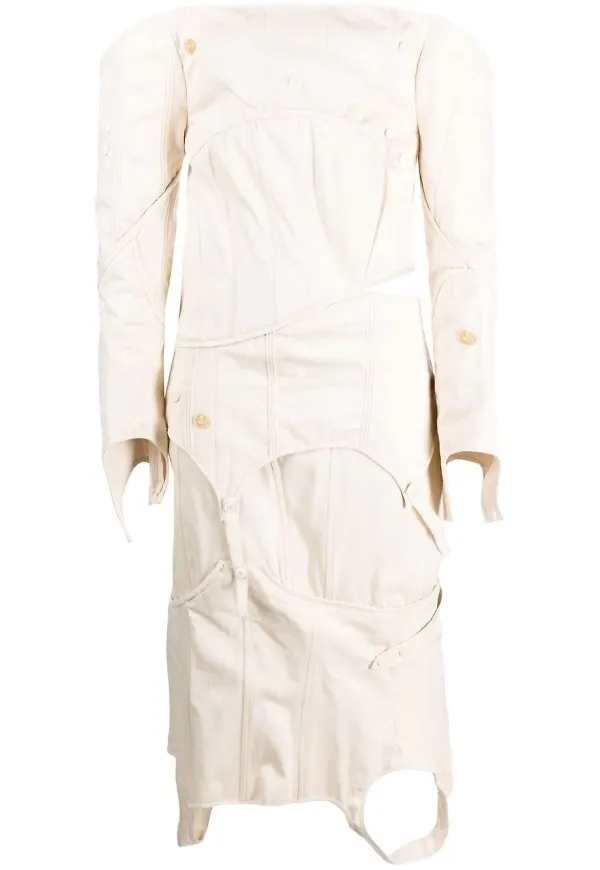 Acne Studios asymmetrisk baraxlad klänning - Neutral