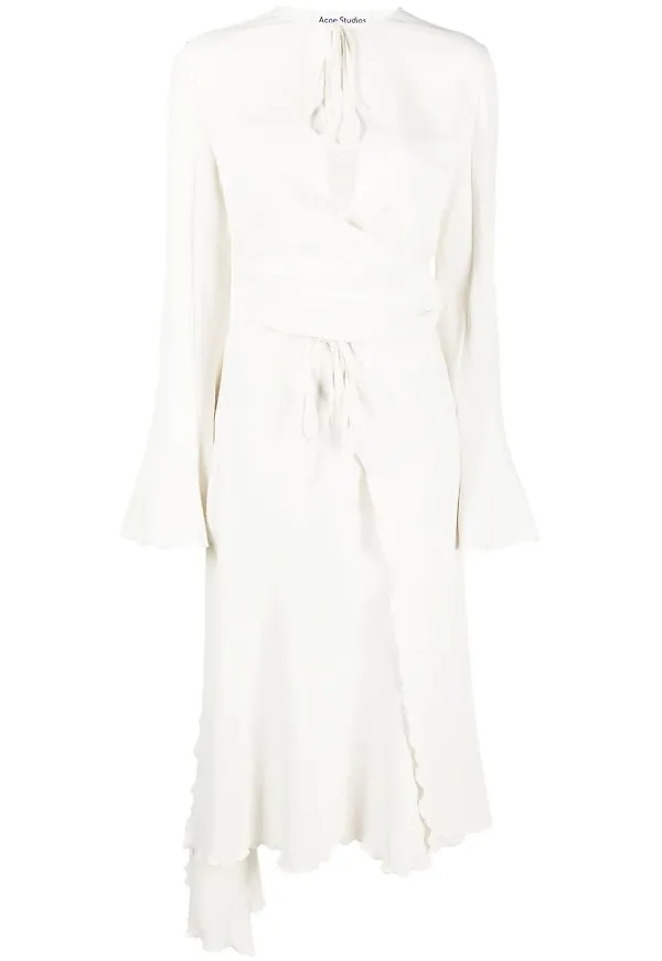 Acne Studios asymmetrisk omlottklänning - Vit