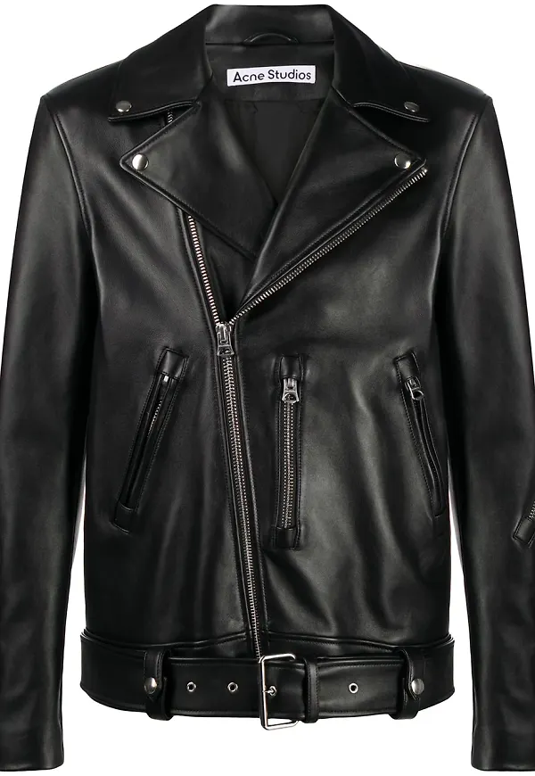 Acne Studios bikerjacka med asymmetrisk dragkedja - Svart