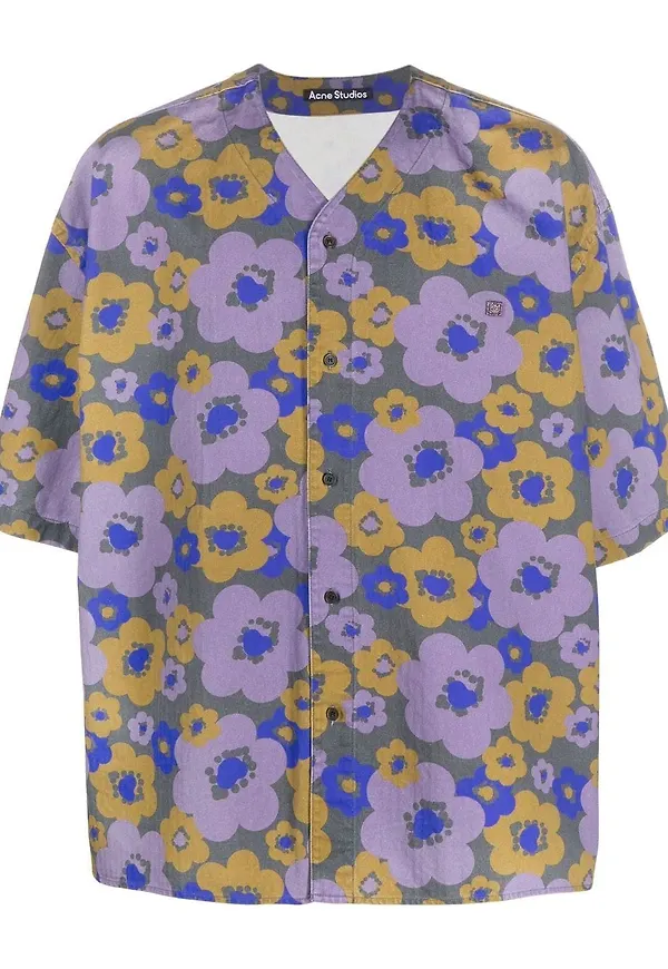 Acne Studios blommig t-shirt - Lila