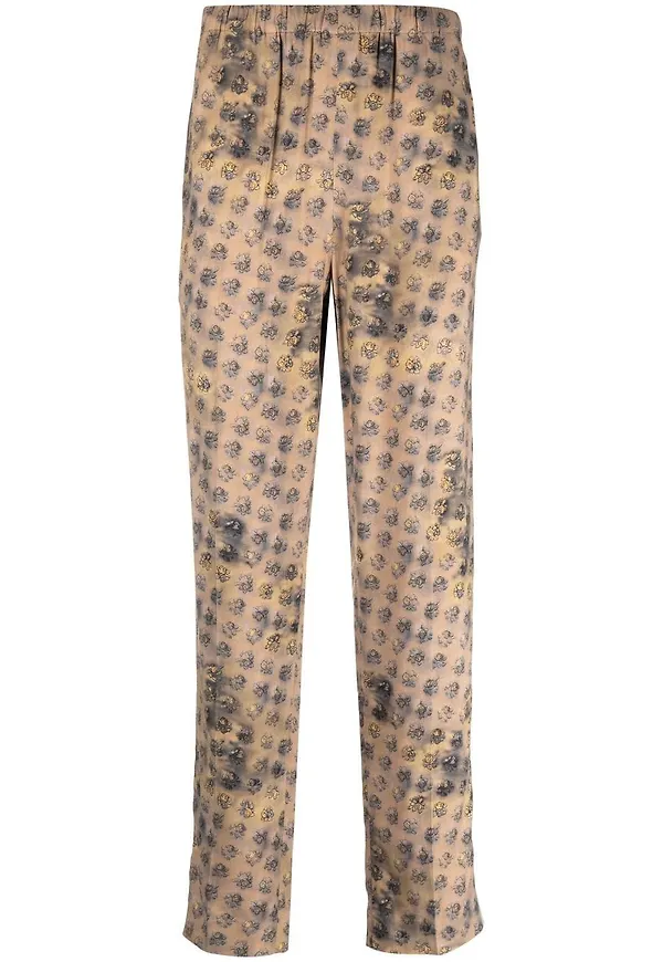Acne Studios blommiga raka byxor - Neutral