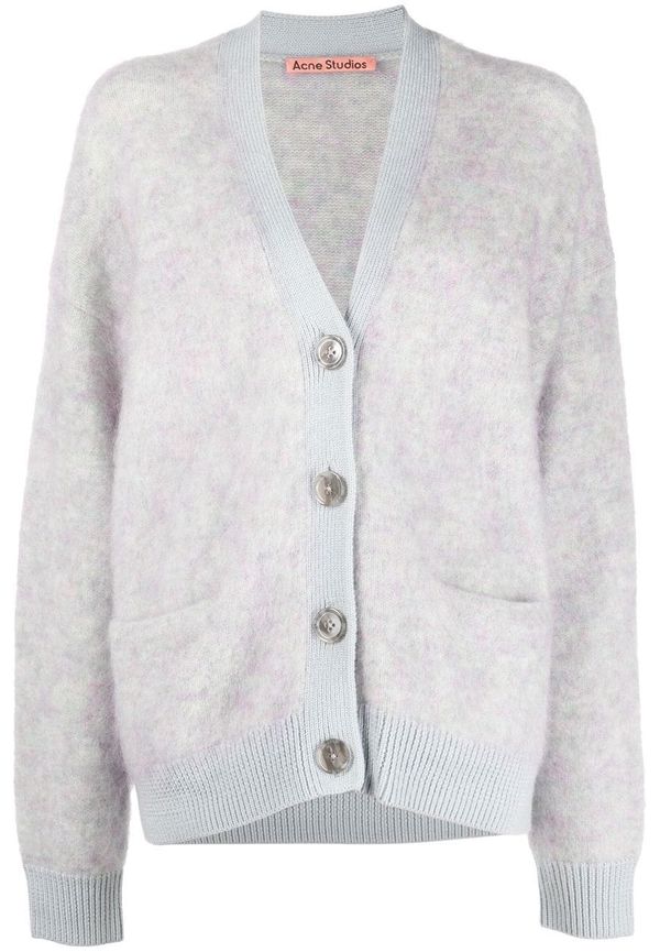 Acne Studios borstad kofta i mohair och ull - Grön