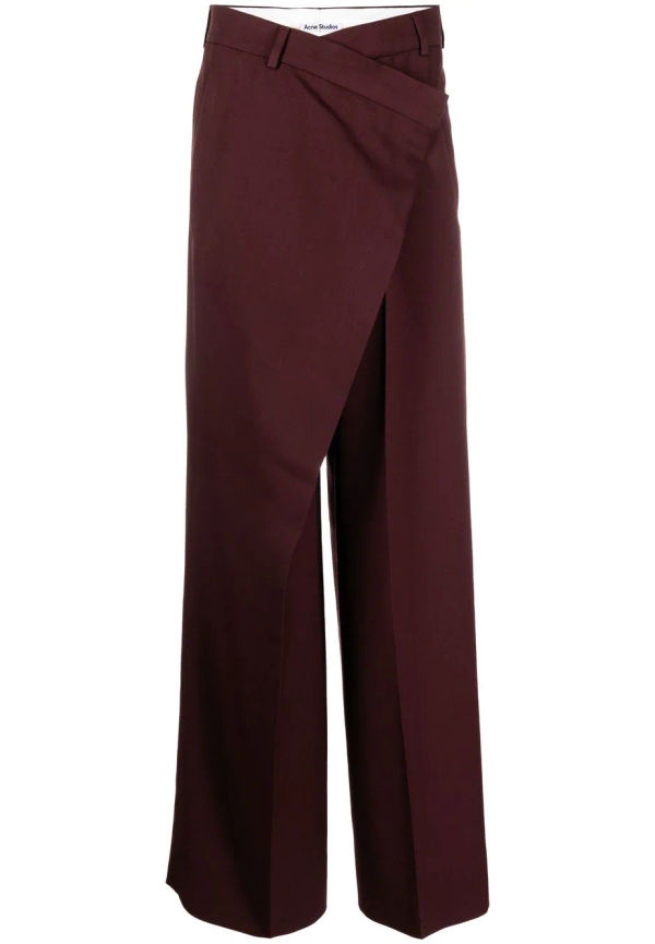 Acne Studios byxor med asymmetrisk midja - Röd