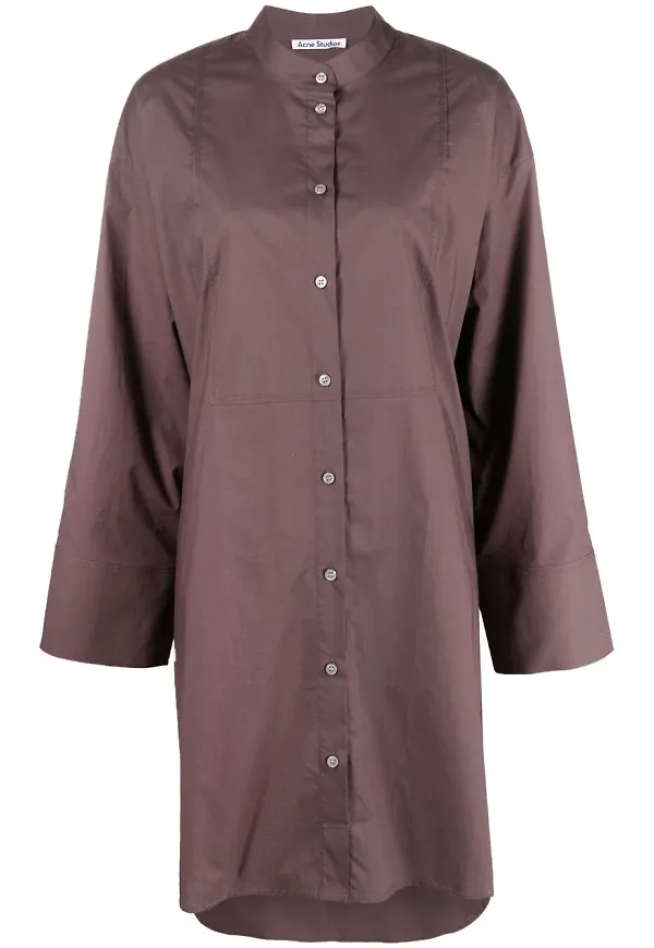 Acne Studios collarless shirt dress - Lila