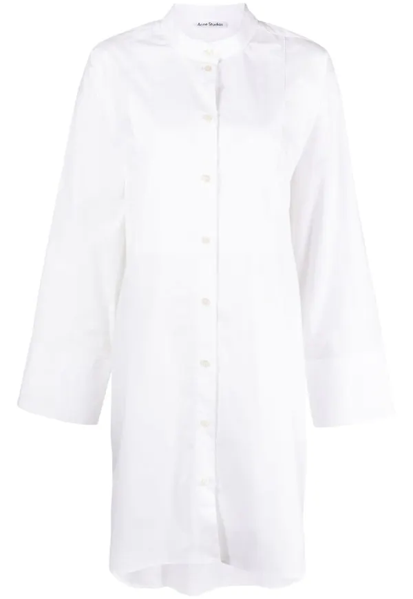Acne Studios collarless shirt dress - Vit