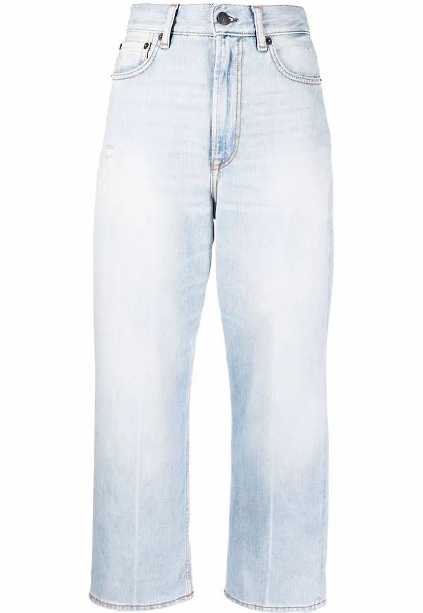 Acne Studios croppade jeans - Blå