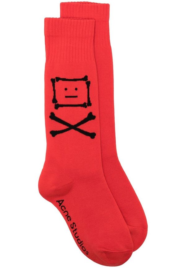 Acne Studios Crossbones Face strumpor - Röd