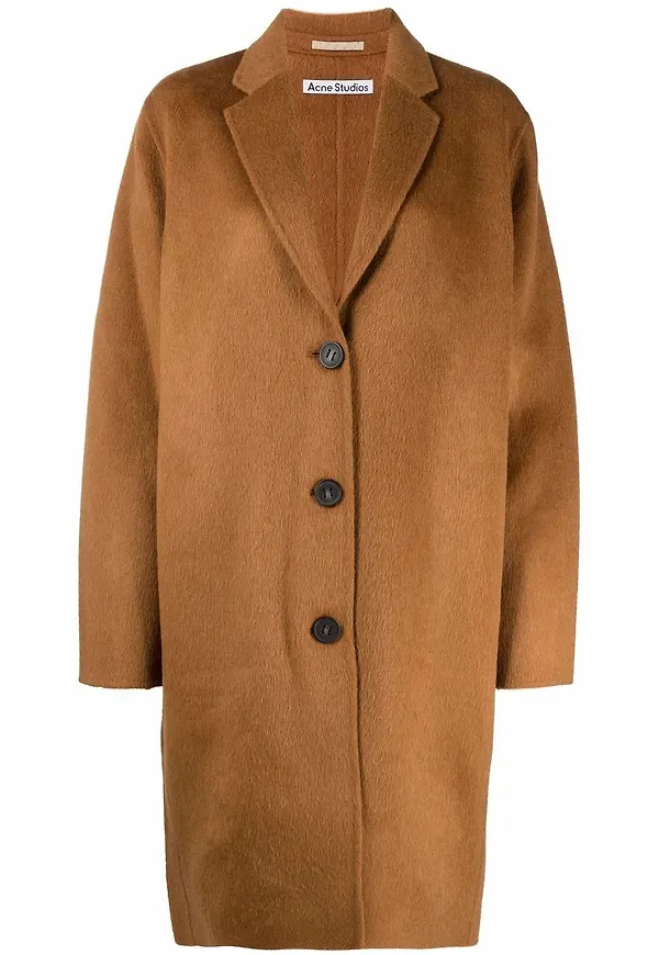Acne Studios enkelknäppt kappa - Brun