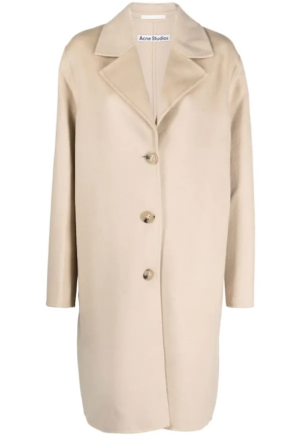 Acne Studios enkelknäppt kappa - Neutral