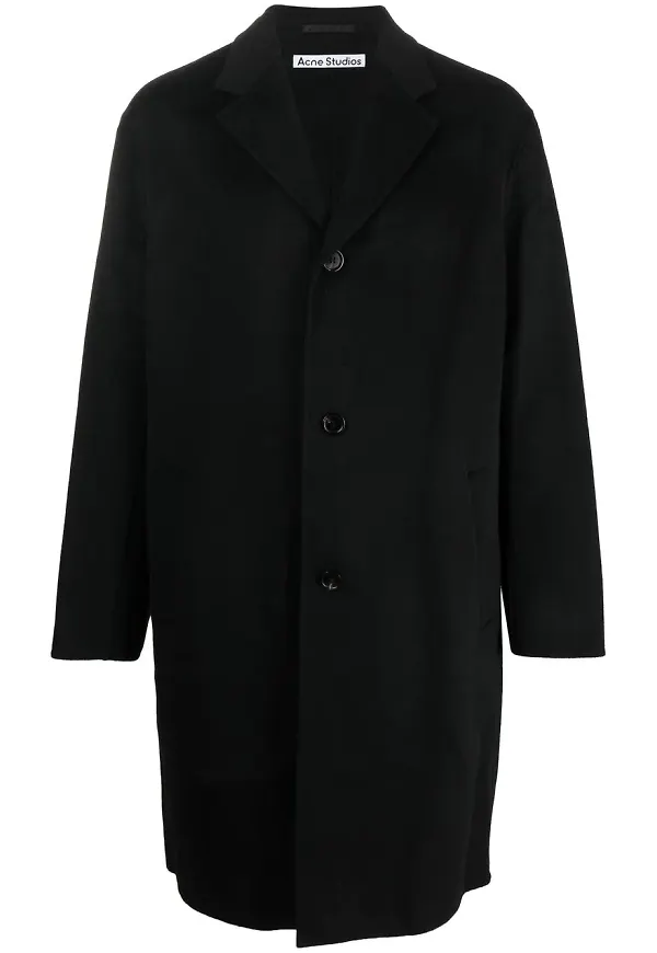 Acne Studios enkelknäppt kappa - Svart