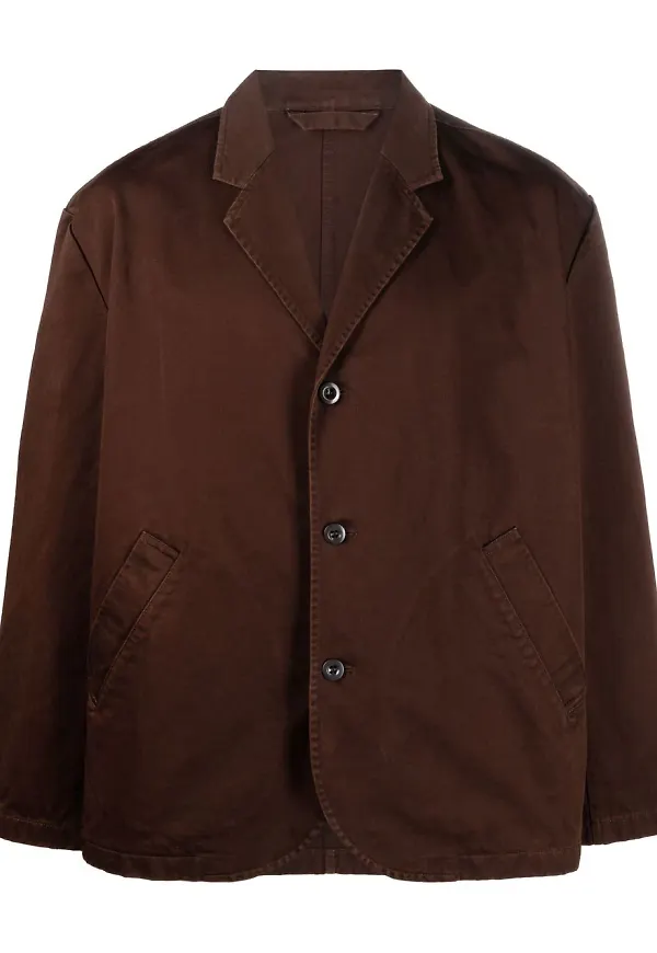 Acne Studios enkelknäppt skjortjacka - Brun