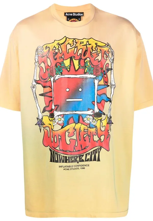 Acne Studios graphic-print stretch-cotton T-shirt - Gul
