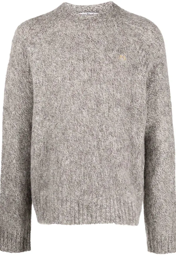 Acne Studios grovstickad melerad tröja - Grå