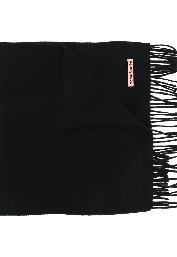 Acne Studios halsduk med fransar - Svart