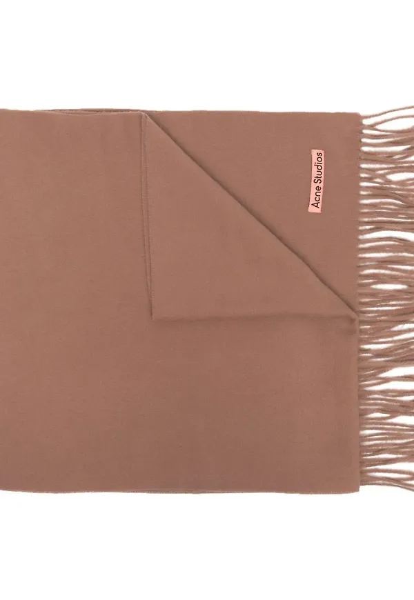 Acne Studios halsduk med fransar - Brun