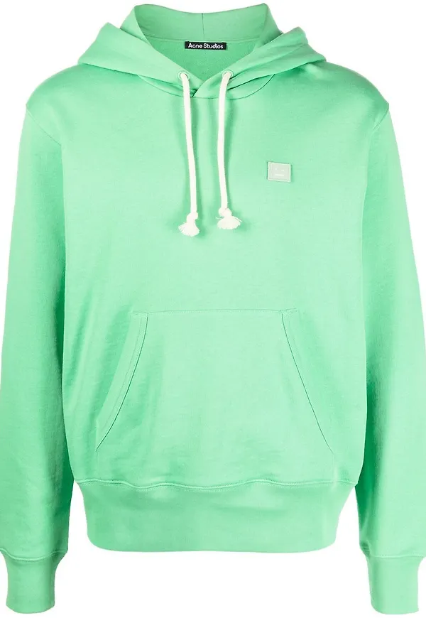 Acne Studios hoodie med ansiktsmotiv - Grön