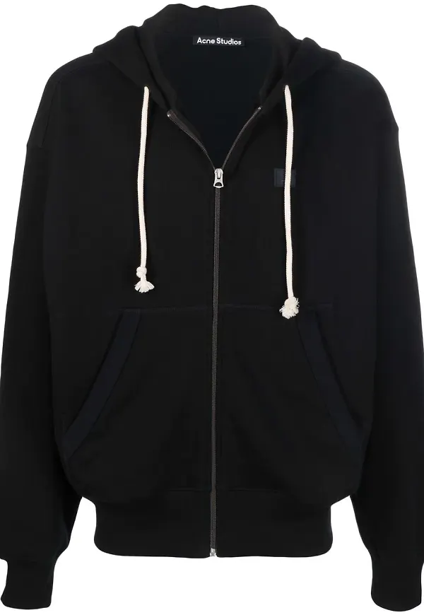 Acne Studios hoodie med dragkedja - Svart
