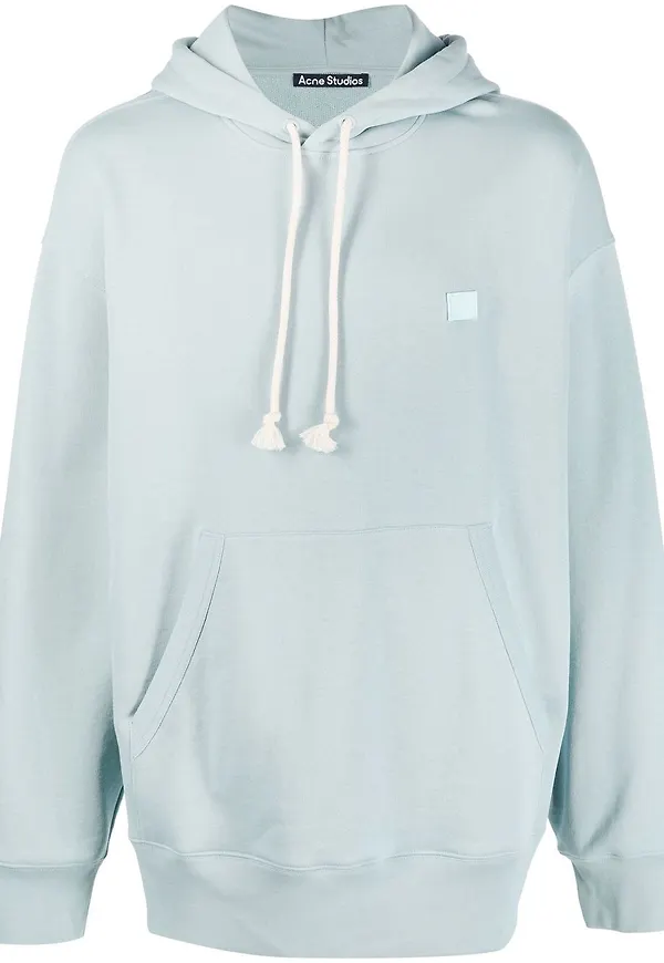Acne Studios hoodie med lappmärke - Blå