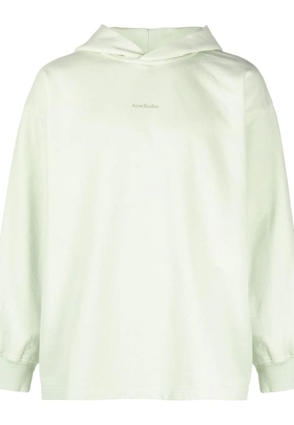 Acne Studios hoodie med logotyp - Grön