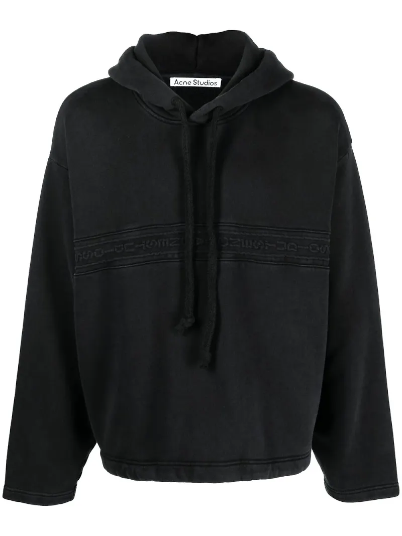 Acne Studios hoodie med logotyp - Svart