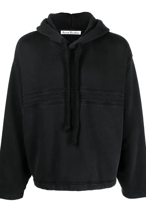Acne Studios hoodie med logotyp - Svart
