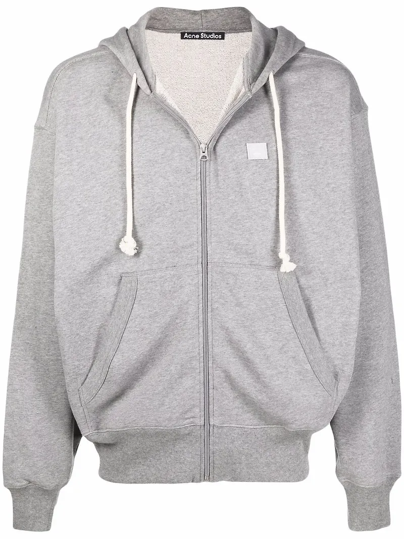 Acne Studios hoodie med logotypmärke - Grå