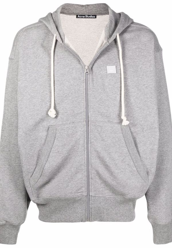 Acne Studios hoodie med logotypmärke - Grå