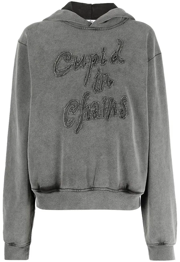 Acne Studios hoodie med slogan - Grå