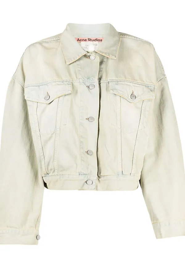 Acne Studios jeansjacka med blekt finish - Gul