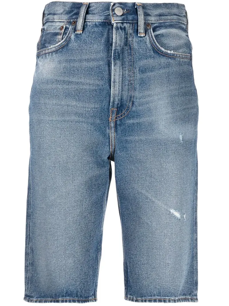 Acne Studios jeansshorts med hög midja - Blå