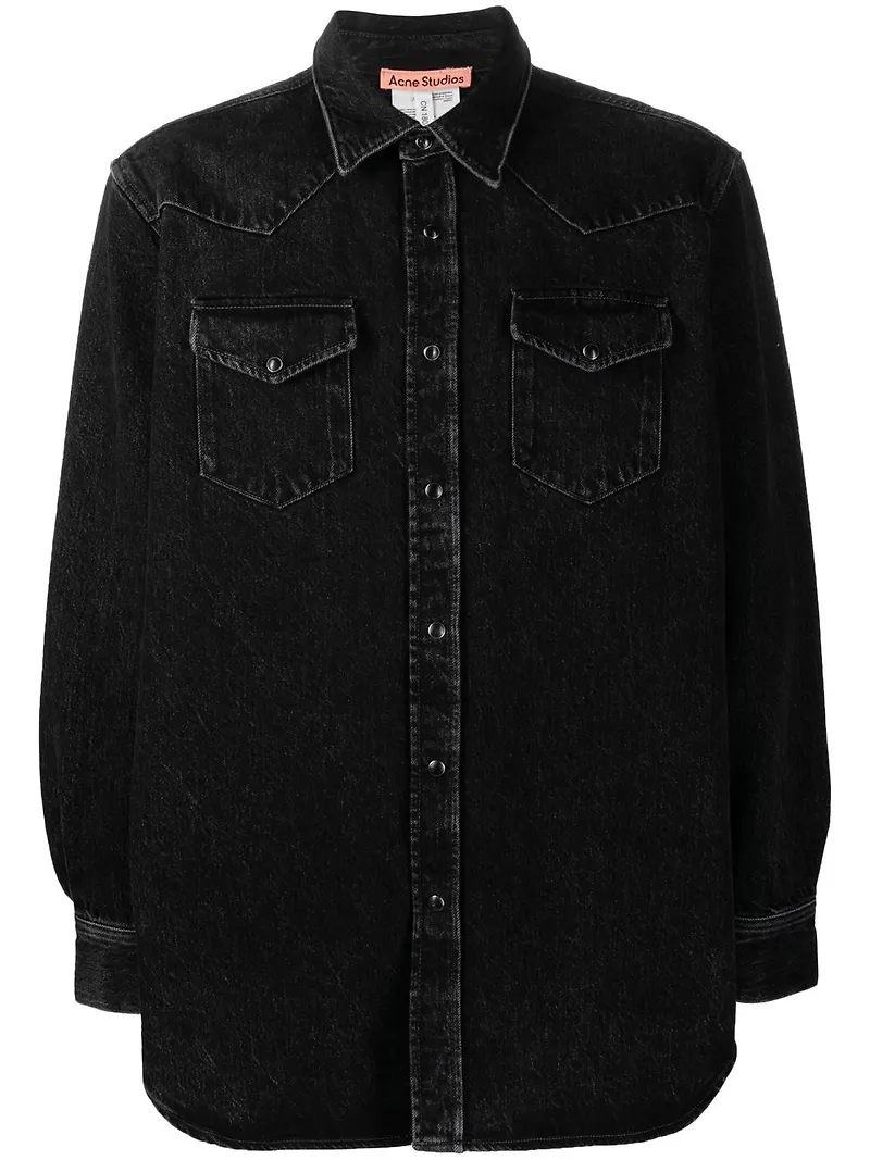 Acne Studios jeansskjorta i oversize-modell - Svart