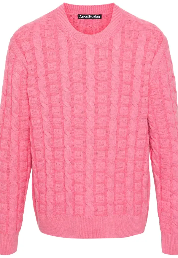 Acne Studios kabelstickad tröja - Rosa