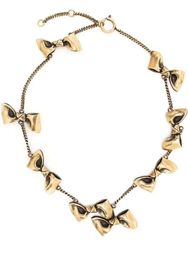 Acne Studios kedjehalsband med rosett - Guldfärgad
