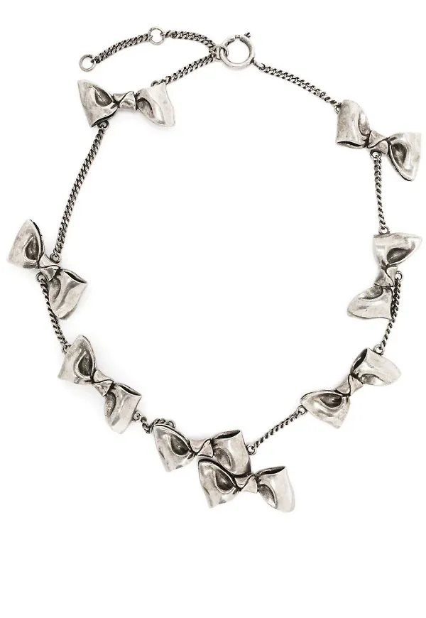 Acne Studios kedjehalsband med rosett - Silverfärgad