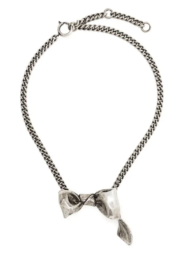 Acne Studios kedjehalsband med rosett - Silverfärgad