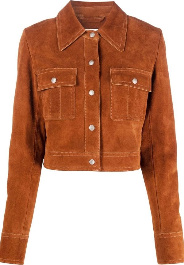 Acne Studios kort jacka med logotypmärke - Orange