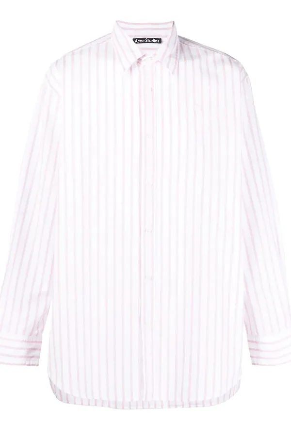 Acne Studios kritstrecksrandig skjorta - Vit