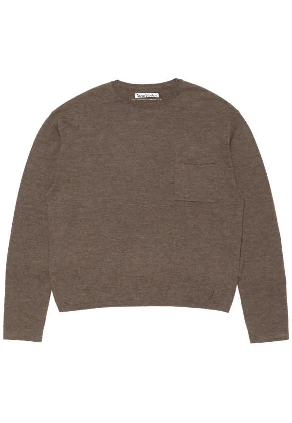 Acne Studios långärmad tröja med bröstficka - Brun