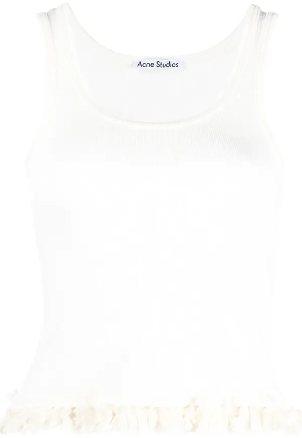 Acne Studios linne med volangkant - Vit