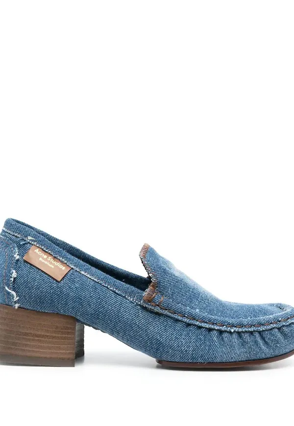Acne Studios loafers med blockklack - Blå