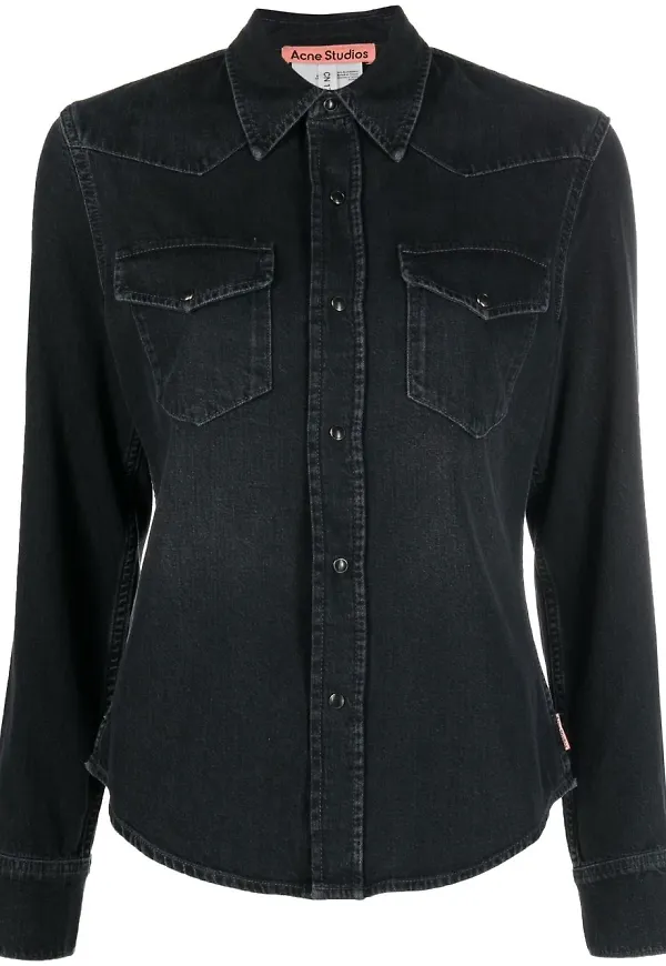Acne Studios long-sleeve denim shirt - Svart