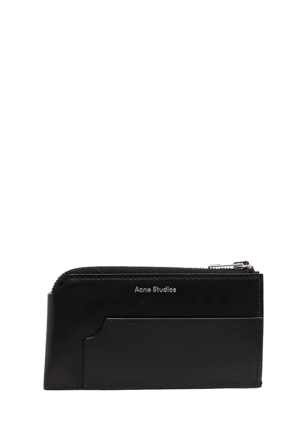 Acne Studios läderplånbok med dragkedja - Svart
