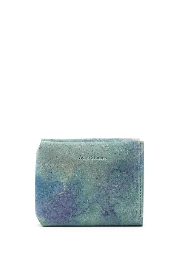 Acne Studios läderplånbok med vattenfärgseffekt - Blå