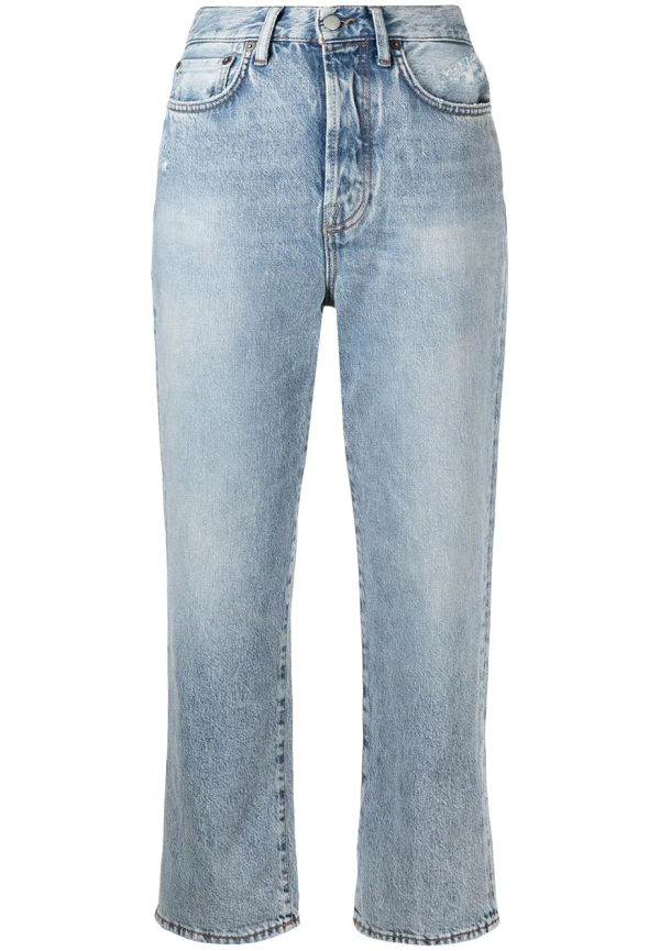 FINORD Hu00f6g Midja Lu00f6sa Koreanska Jeans Streetwear Casual Vintage Jeans Breda Ben Hela Raka Jeans Blue L